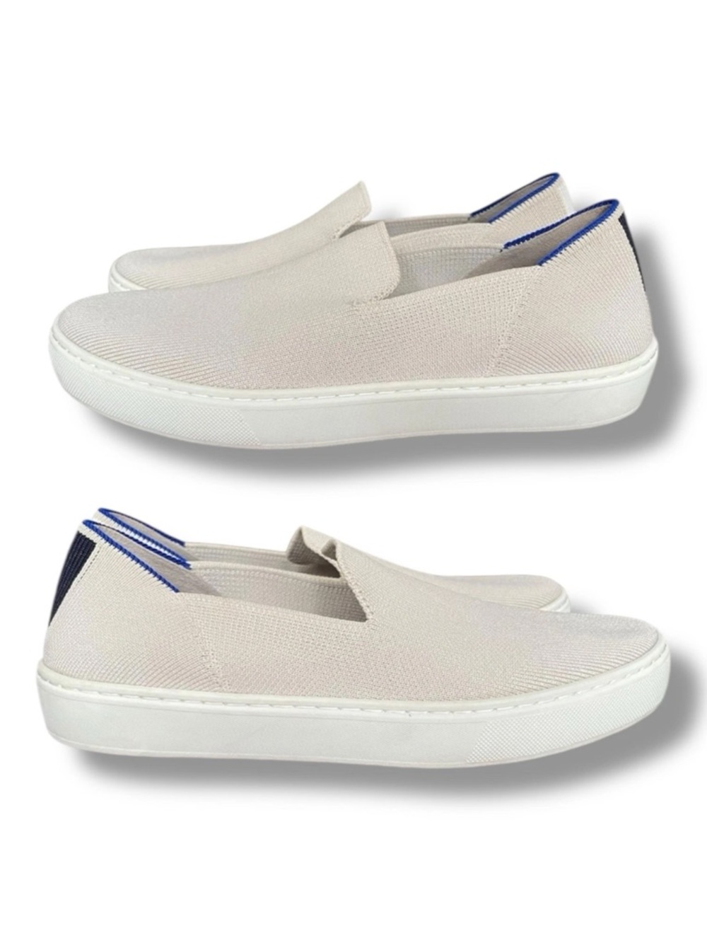 Rothy’s Original Slip On Sneakers Sand Beige Knit Washable Size 6.5